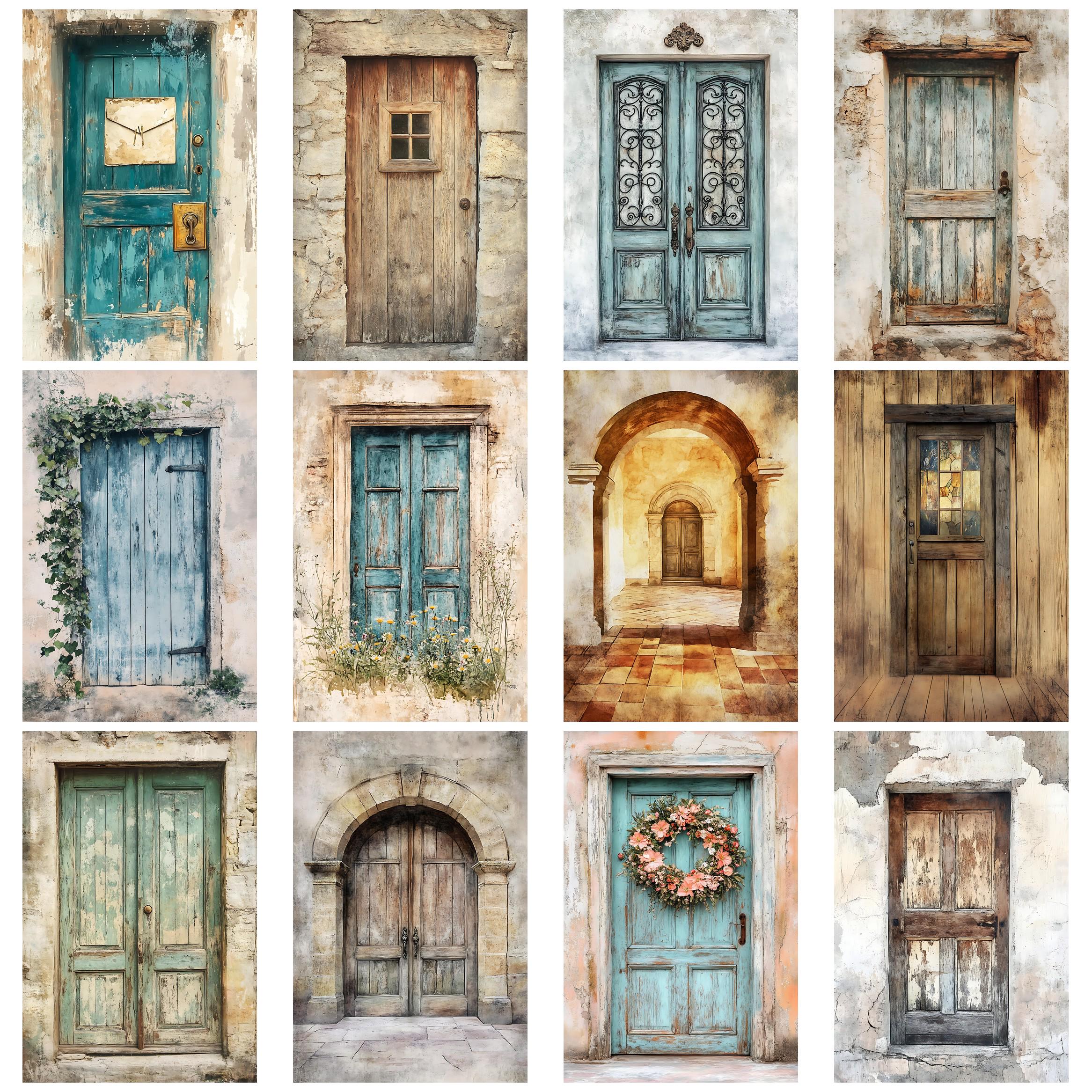 Rustic Vintage Doors Junk Journal Printable Ephemera Collage Papers ...