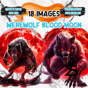 Werwolf Clipart Bundle, Instant Download, kommerzielle Nutzung, Planer, Sticker