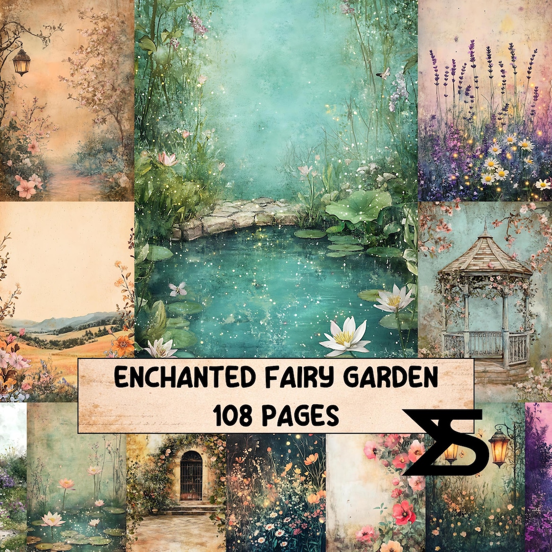 Enchanted Fairy Garden Junk Journal Kit Printable Ephemera Vintage ...