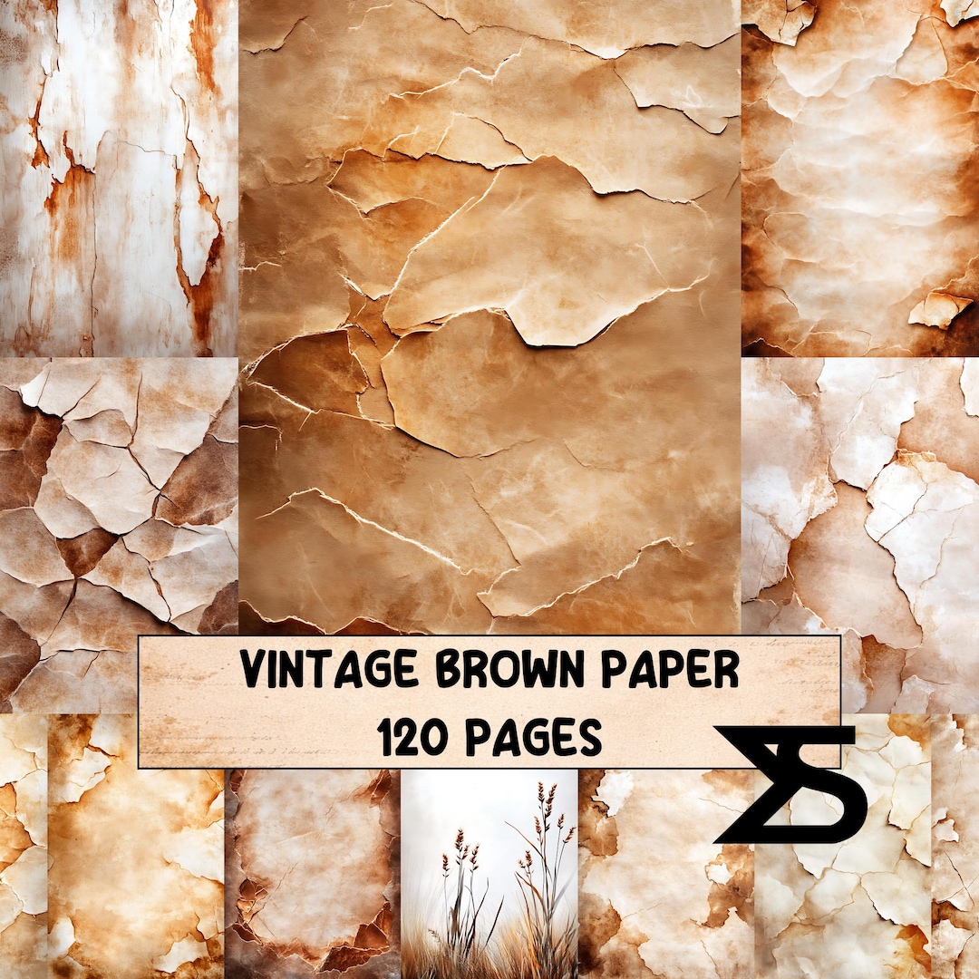 Vintage Brown Paper Junk Journal Kit Vintage Ephemera Printable Papers ...