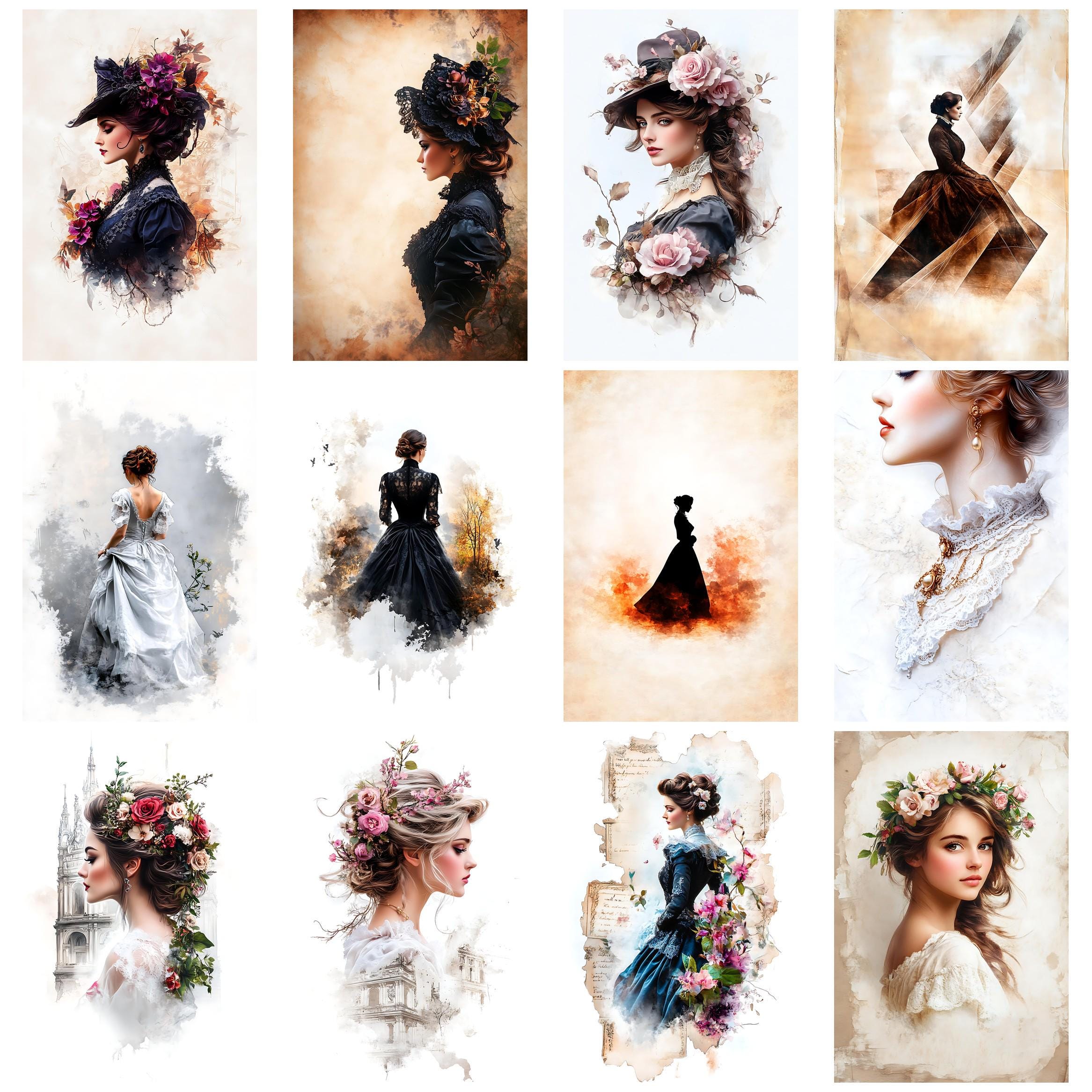 Vintage Victorian Lady Junk Journal Kit With Printable Ephemera Vintage ...
