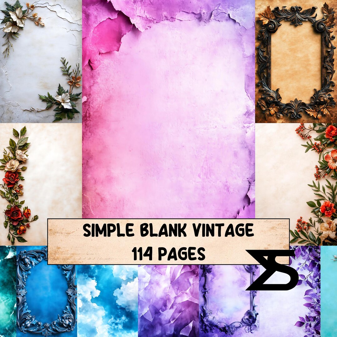 Simple Blank Vintage Junk Journal Kit Printable Ephemera Blank Pages ...