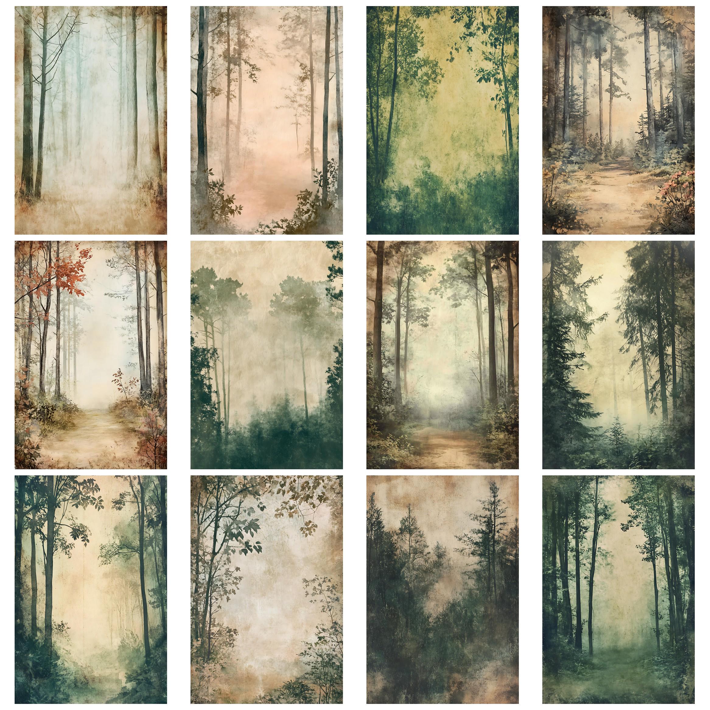 Old Forest Junk Journal Pages, Digital Scrapbook, Woods Paper Kit ...