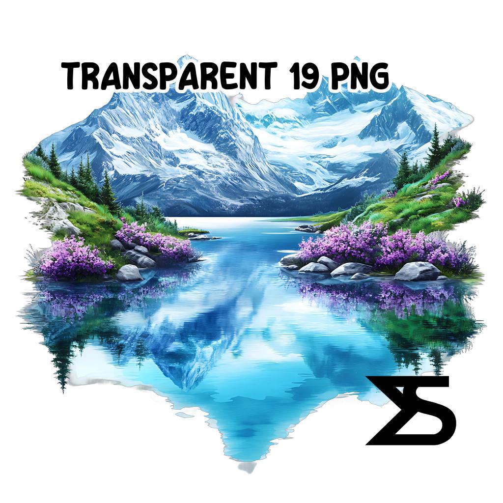 Watercolor Swiss Alps Landscape PNG Image With Transparent Background ...