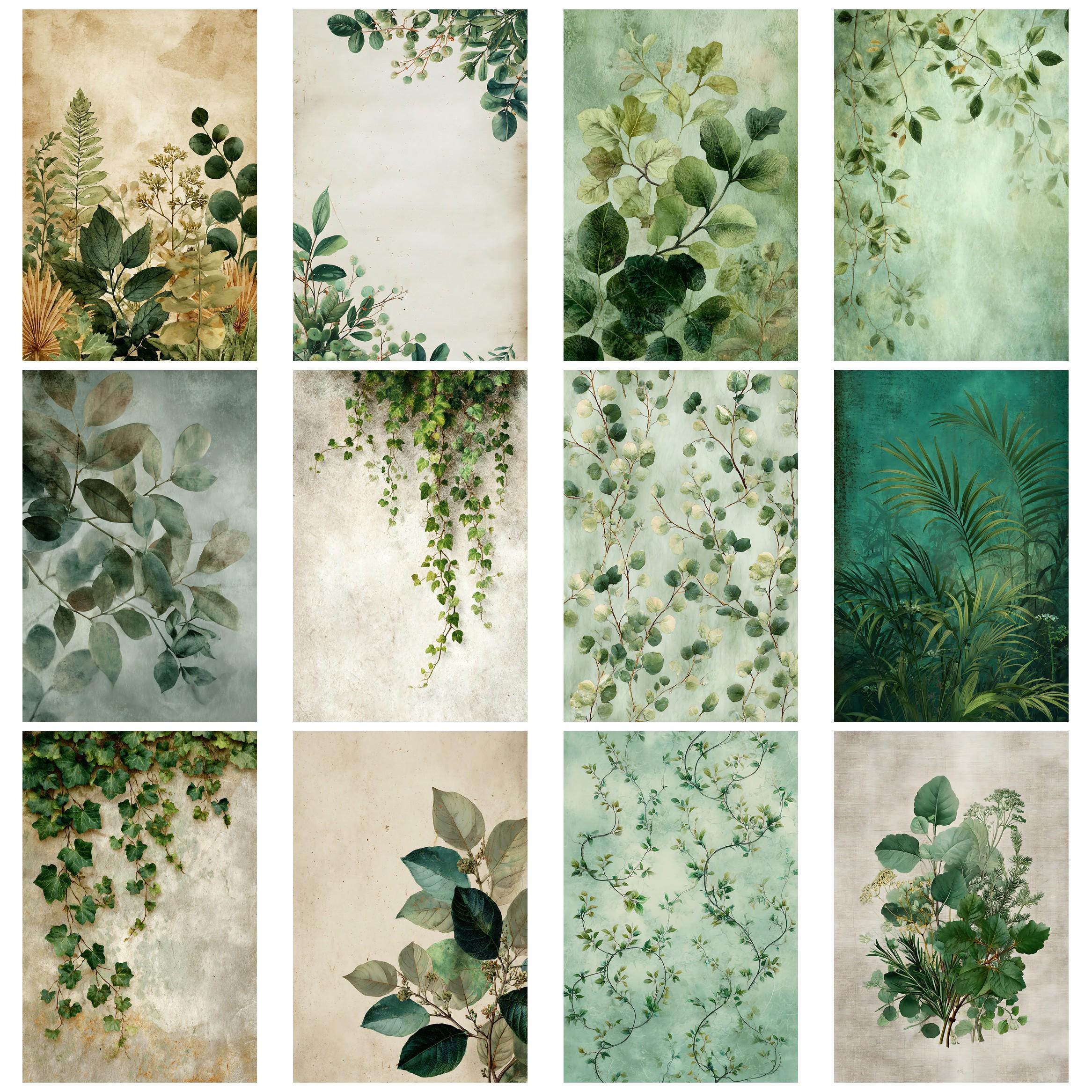 Greenery Botanical Junk Journal Kit Vintage Ephemera Papers Scrapbook ...