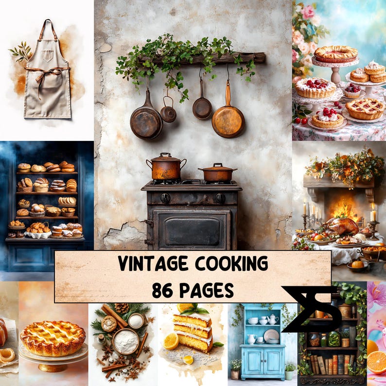 Vintage Cooking Junk Journal Kit Printable Ephemera Vintage Recipes ...
