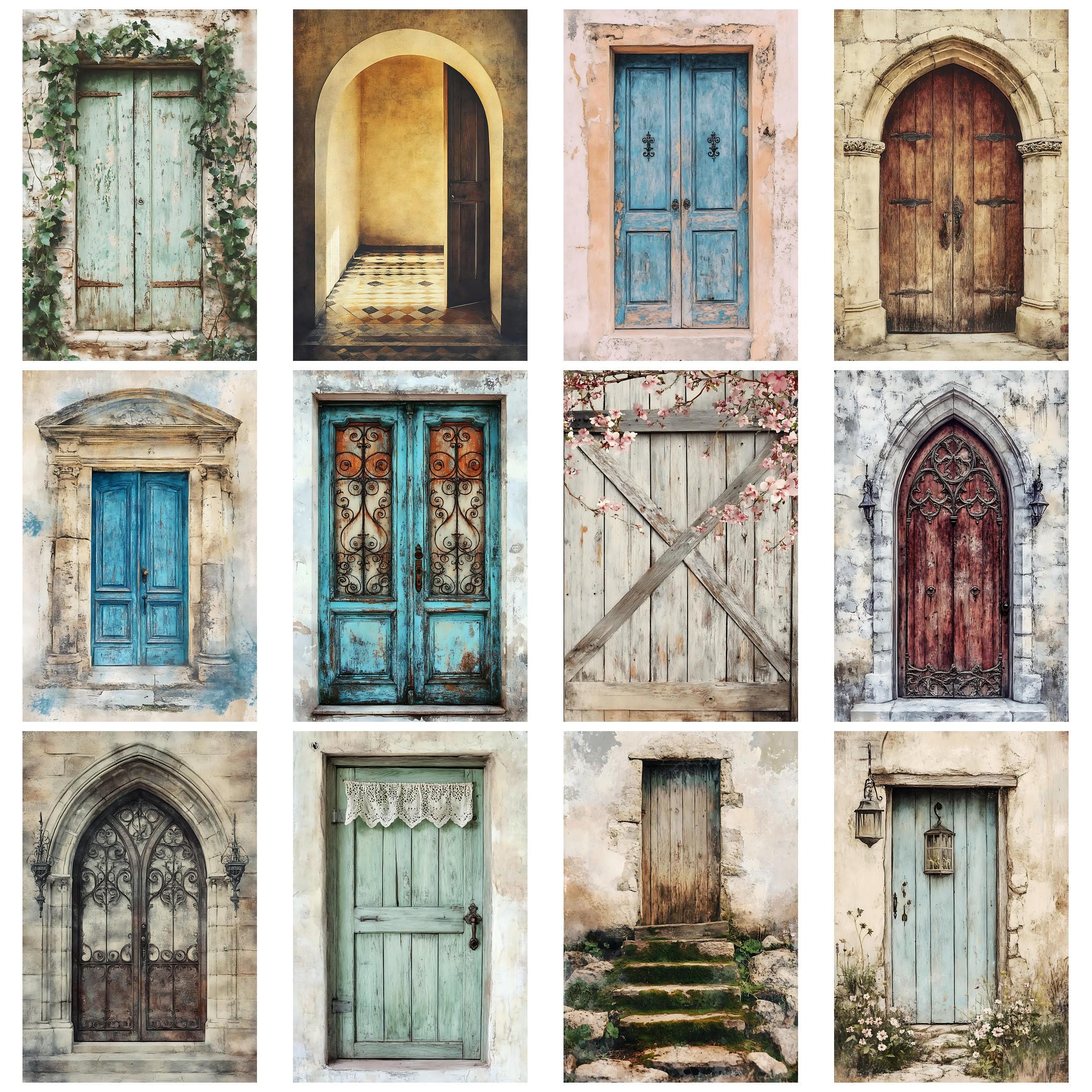 Rustic Vintage Doors Junk Journal Printable Ephemera Collage Papers ...