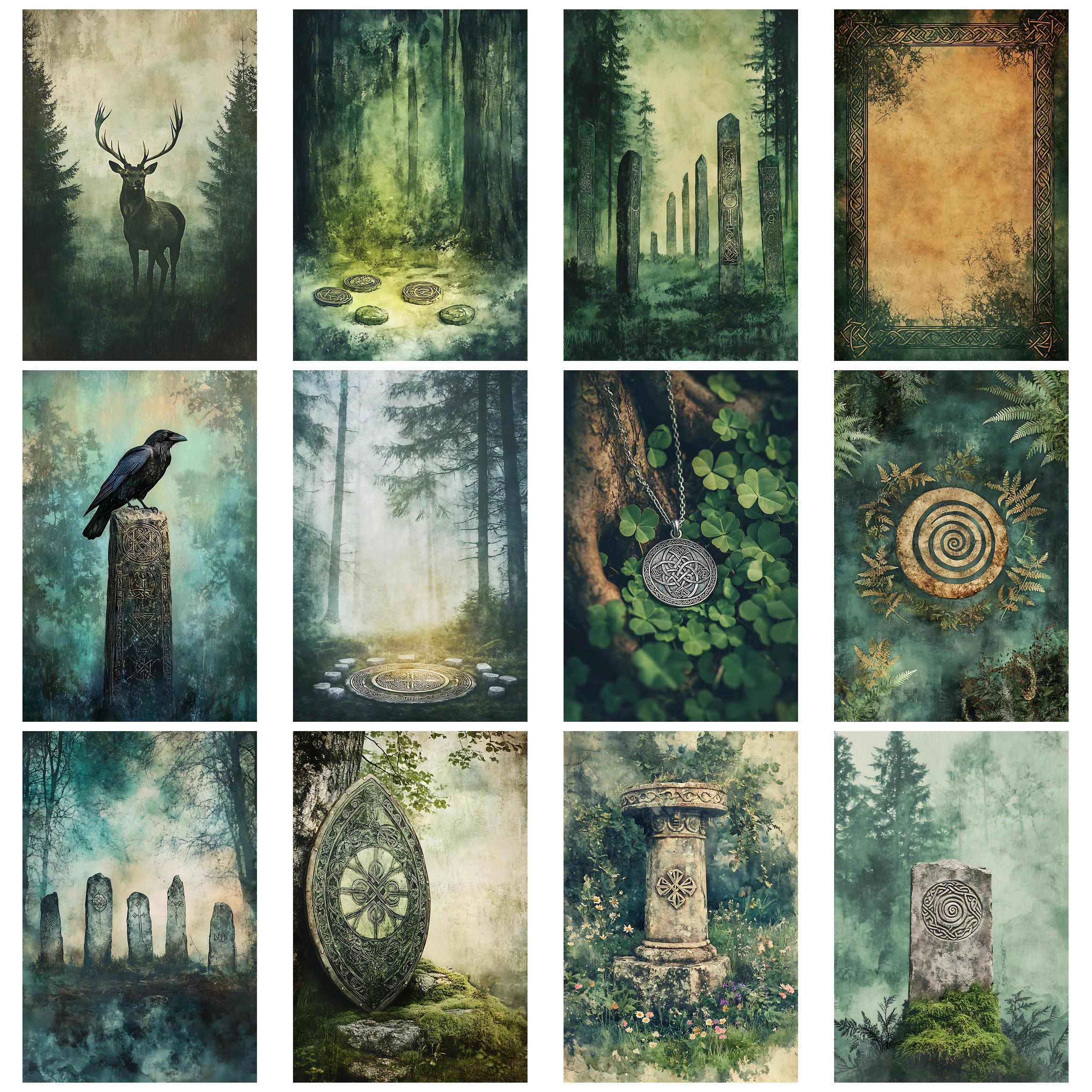 Celtic Rune Pack Celtic Forest Runes Junk Journal Ephemera Pack Printable Vintage ...