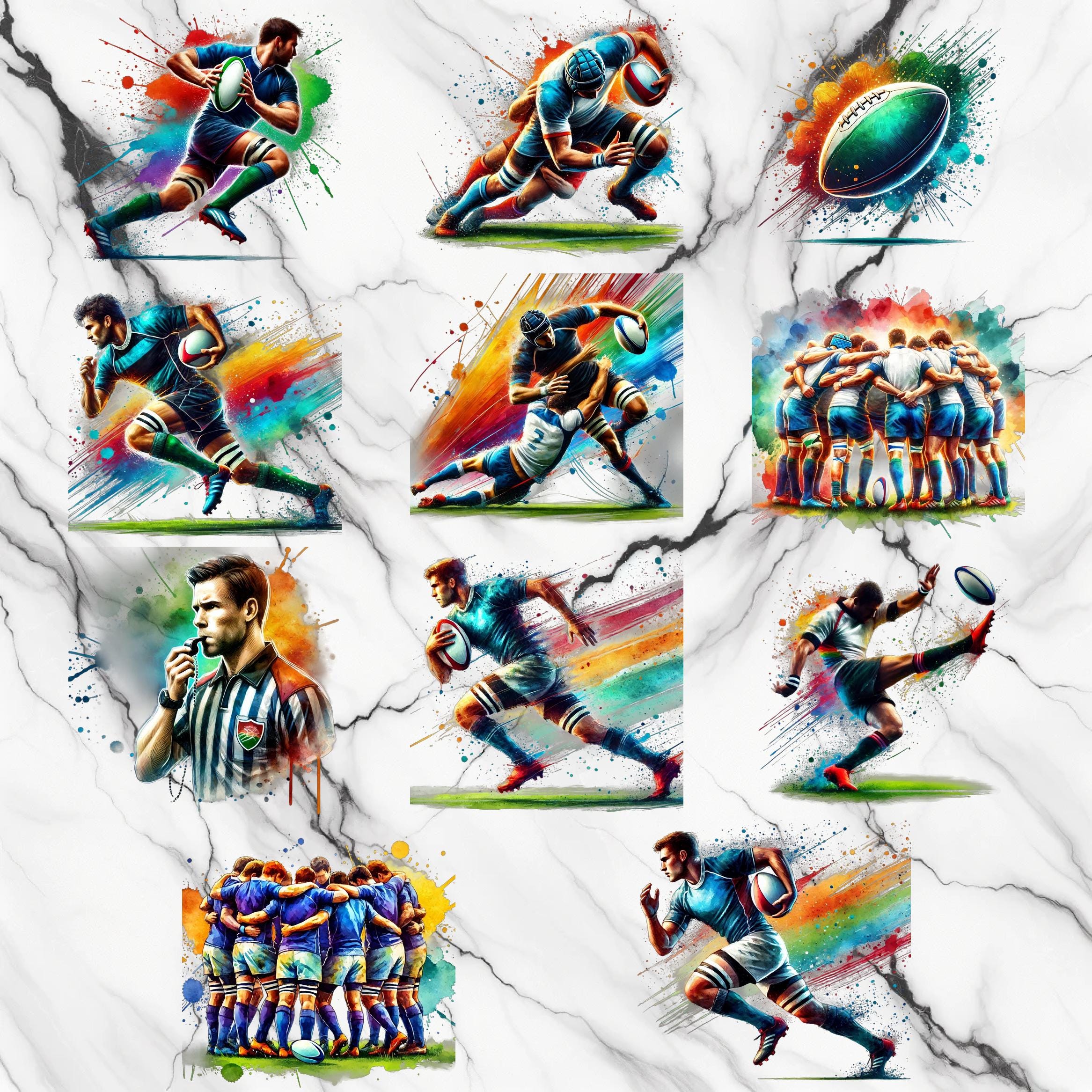 Watercolour Rugby Posts 11 Watercolor Rugby Clipart , Rugby Clipart, Clipart Bundle, Commercial ...