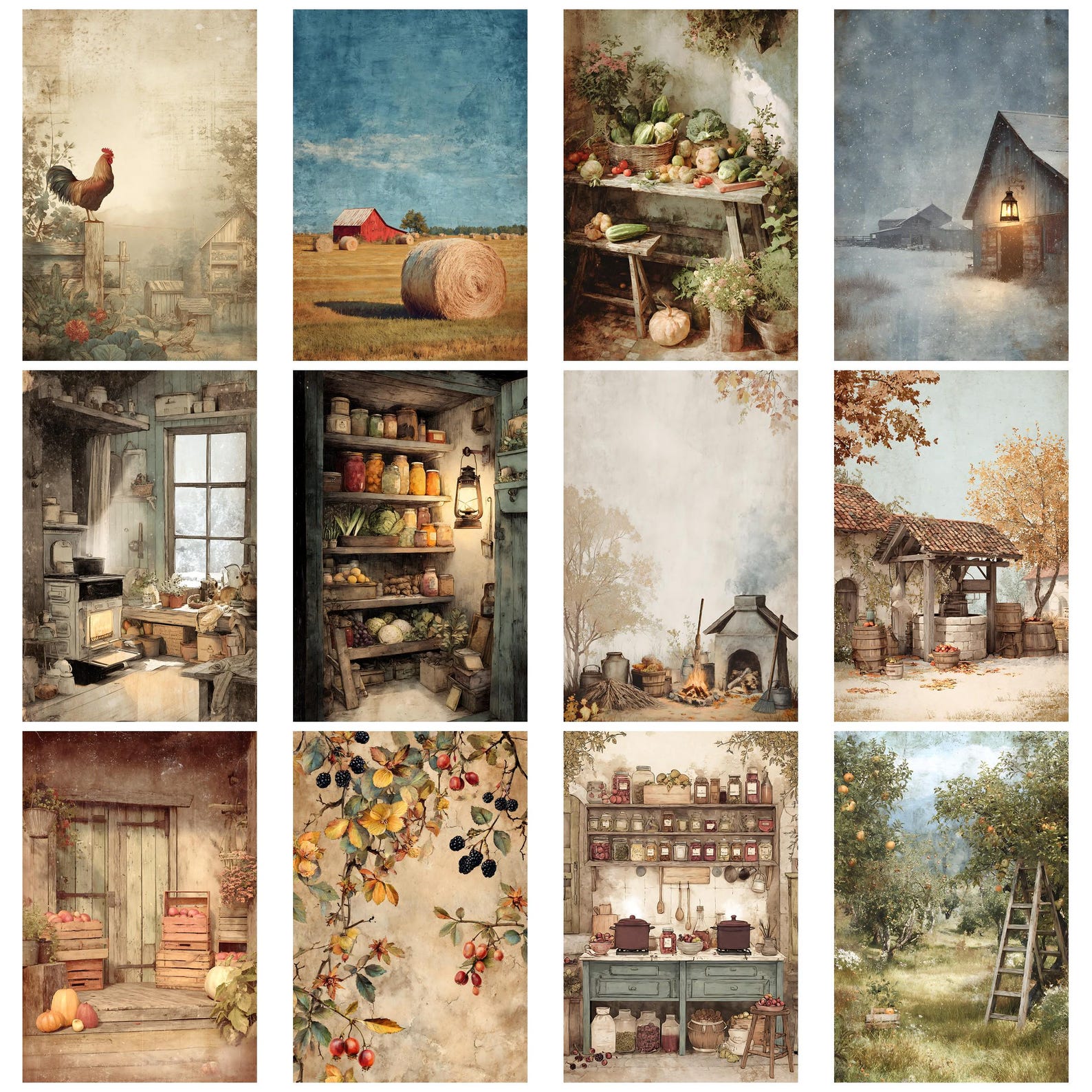 Seasons on Farm Vintage Junk Journal Kit Farmhouse Ephemera Shabby Chic ...