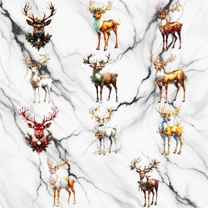 Watercolor Christmas Reindeer PNG Image on transparent background, digital Sticker/Scrappbooking, commercial use, instant digital download