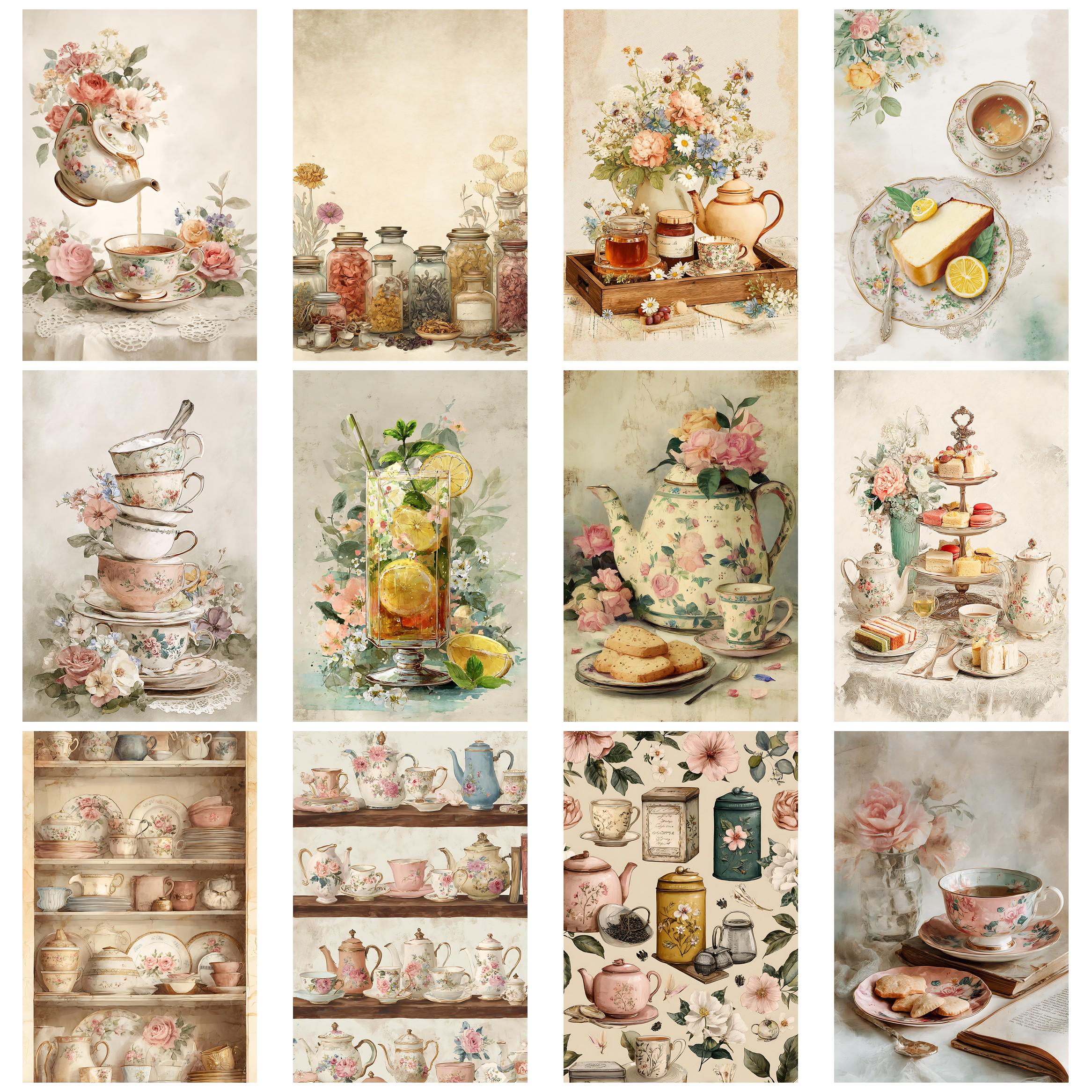 Vintage Tea Party Vintage Tea Junk Journal Kit Ephemera Shabby Chic ...