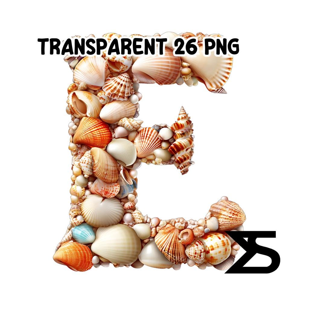 Watercolor Seashell Alphabet PNG Image on Transparent Background ...