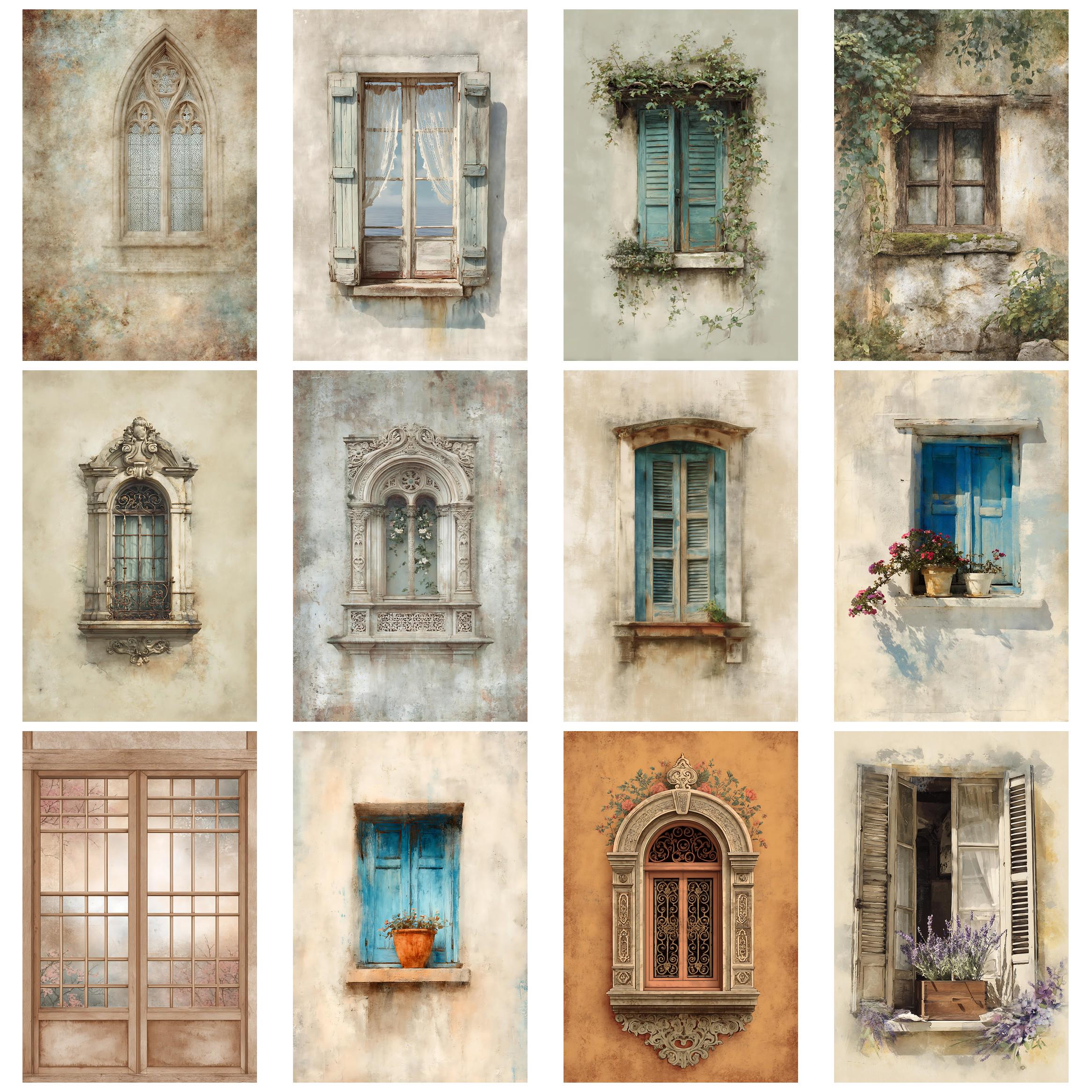 Vintage Windows Vintage Ephemera Junk Journal Set Printable Paper Pack ...