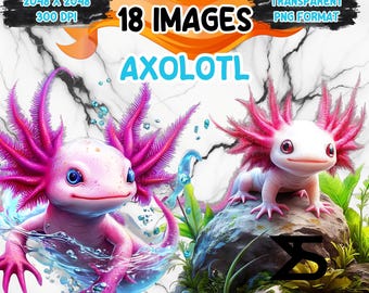 Axolotl Clipart Bundle, Instant Download, kommerzielle Nutzung, Planer, Sticker