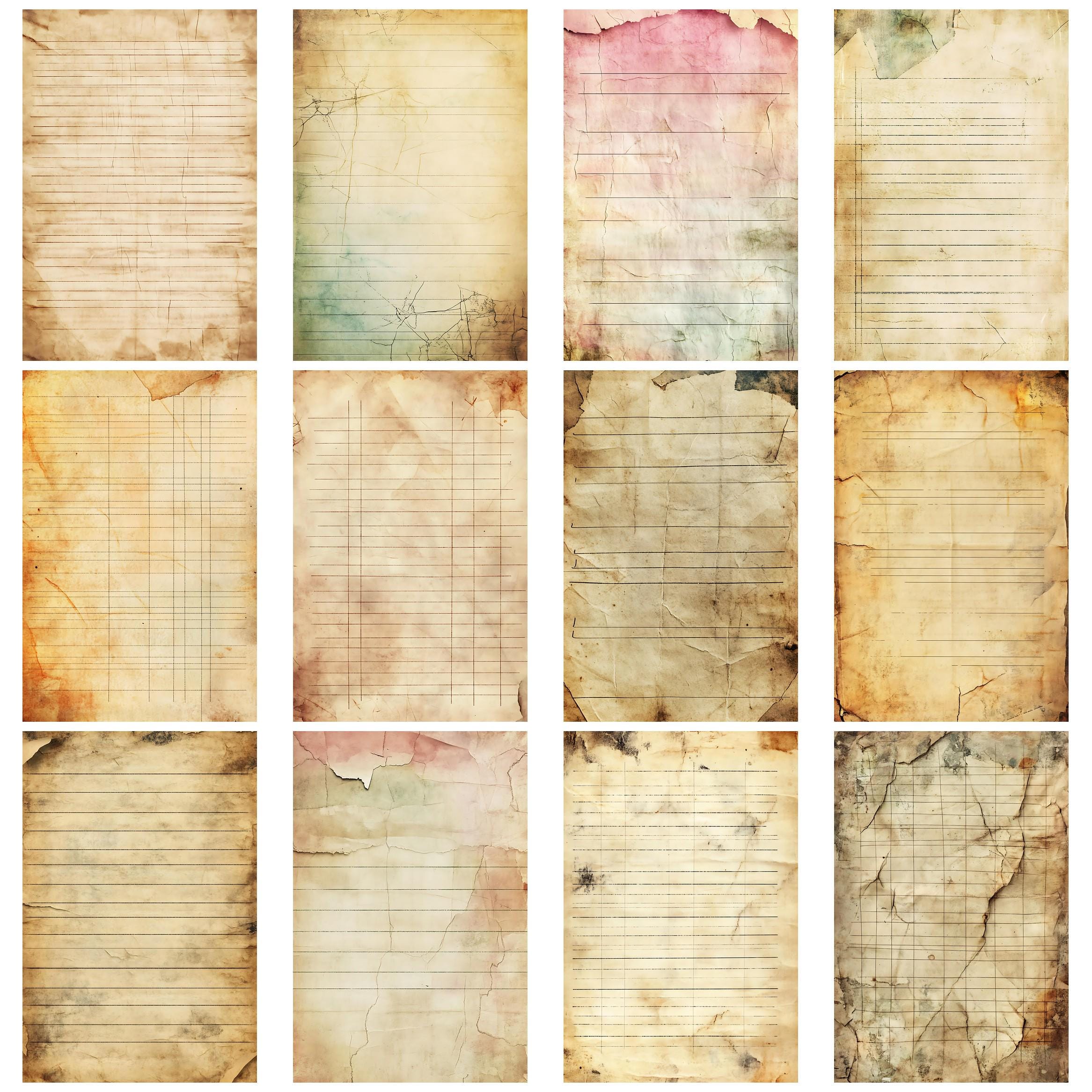 Vintage Lined Junk Journal Kit Printable Vintage Ephemera Lined Pages ...
