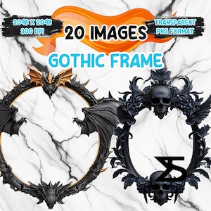 Gothic Frame Clipart Bundle, Instant Download, kommerzielle Nutzung, Planer, Sticker
