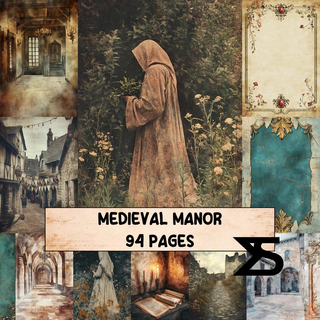 Medieval Manor Vintage Junk Journal Ephemera Kit With Medieval Papers ...