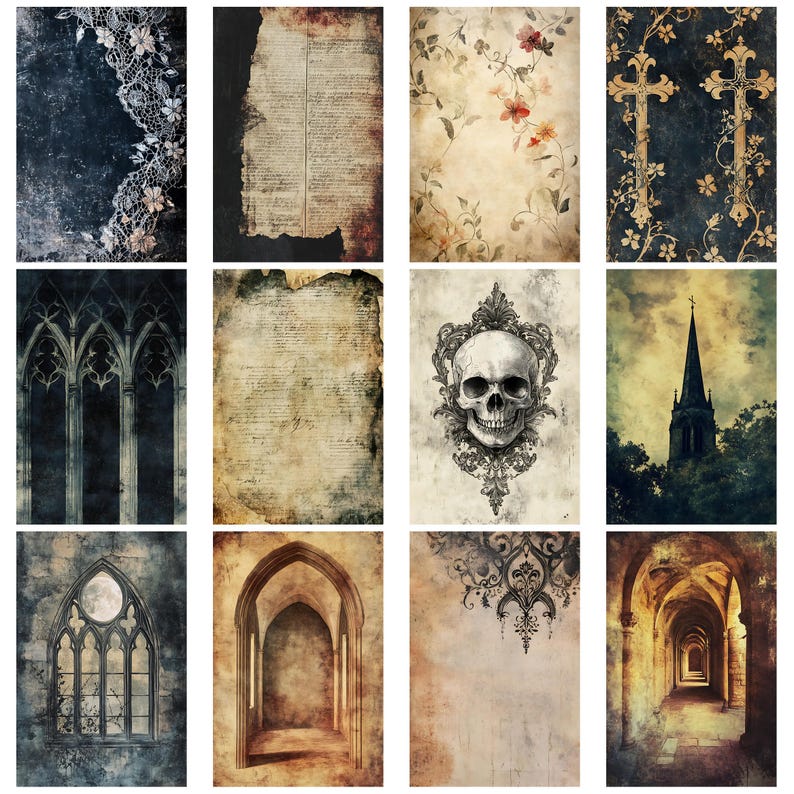 Gothic Paper Vintage Junk Journal Kit With Victorian Ephemera Collage ...