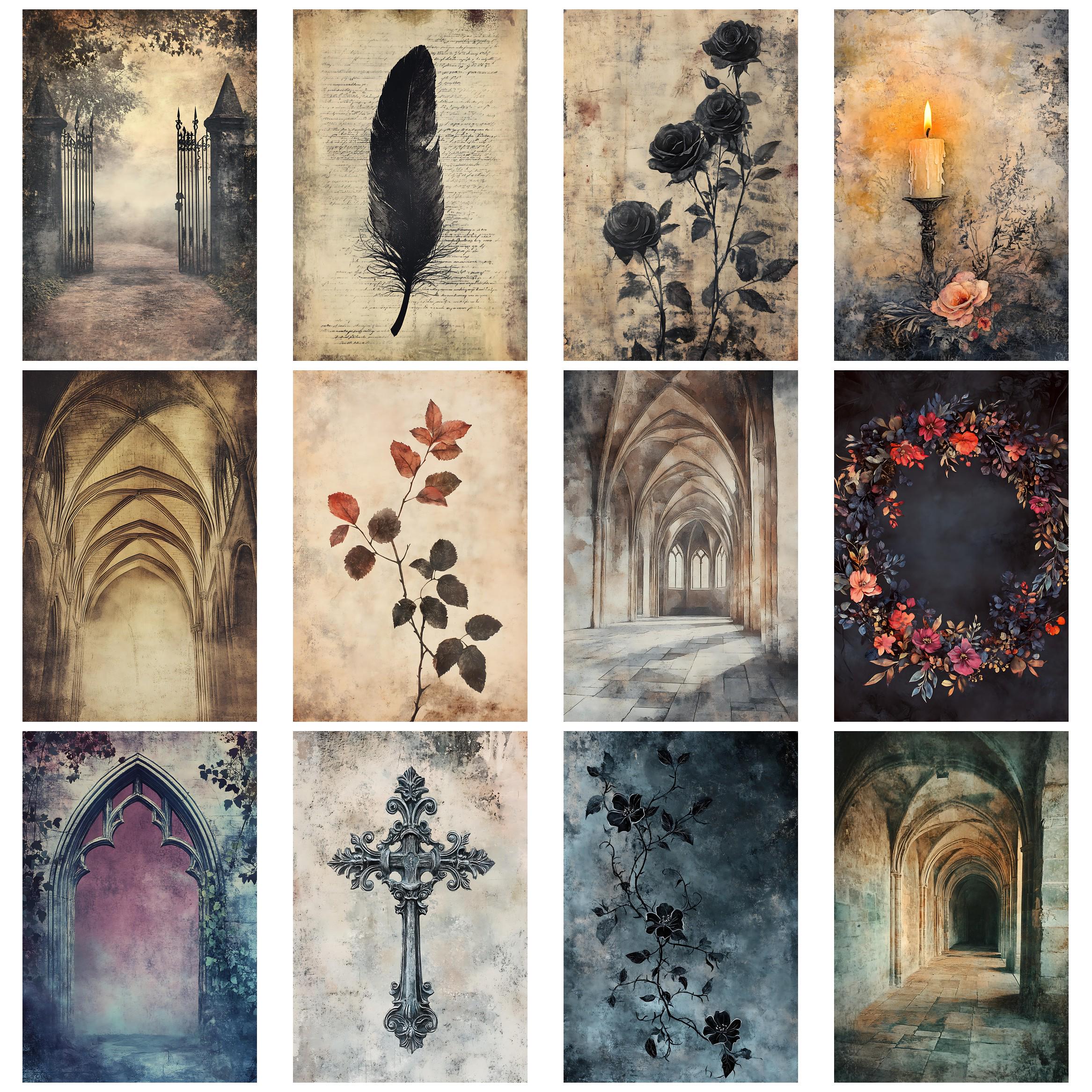 Gothic Paper Vintage Junk Journal Kit With Victorian Ephemera Collage ...