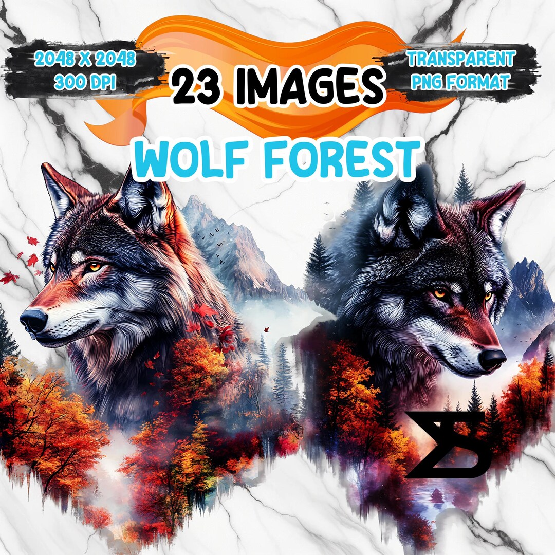 Watercolor Wolf Forest PNG Image With Transparent Background, Clipart ...