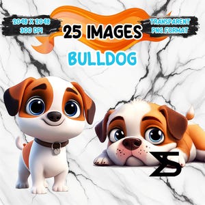 Bulldog Clipart, Instant Download, , Cartoon, Hund clipart png, kommerzielle Nutzung, Planer, Sticker