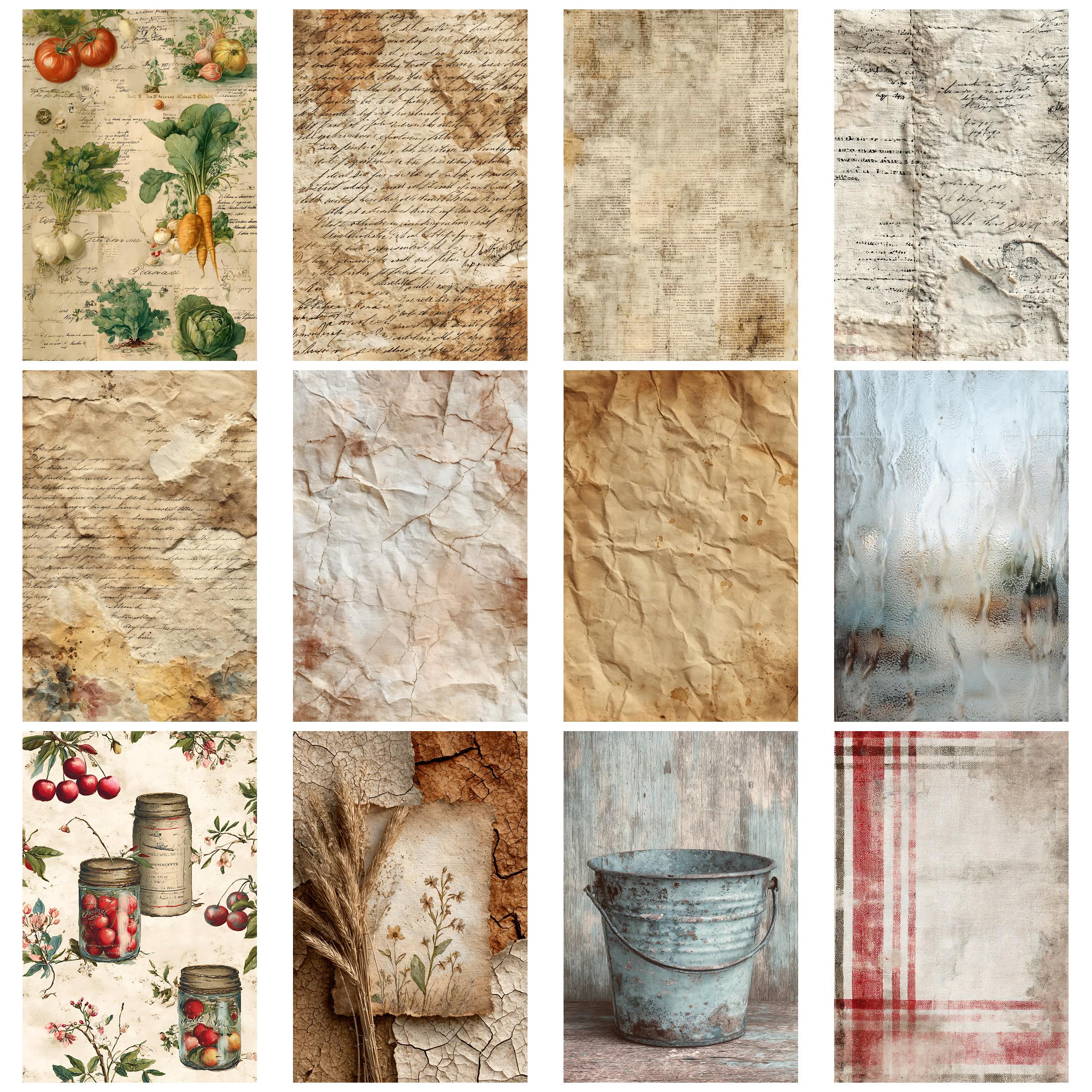 Rustic Farmhouse Vintage Junk Journal Kit for Collage Ephemera and Aged ...