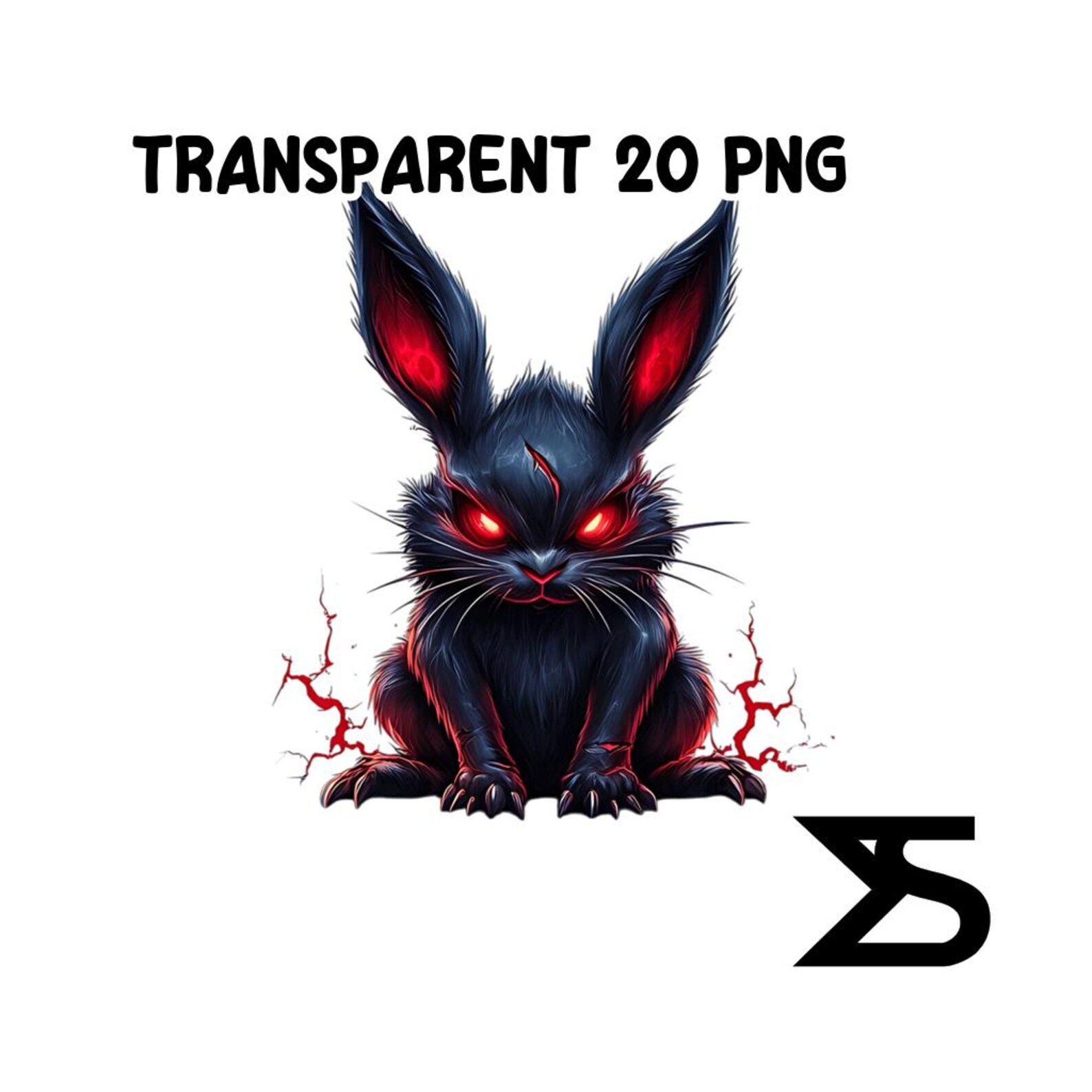 Watercolor Evil Gothic Rabbit PNG Image on Transparent Background ...