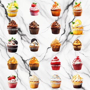 Cupcake Clipart Bundle, Instant Download, kommerzielle Nutzung, Planer, Sticker