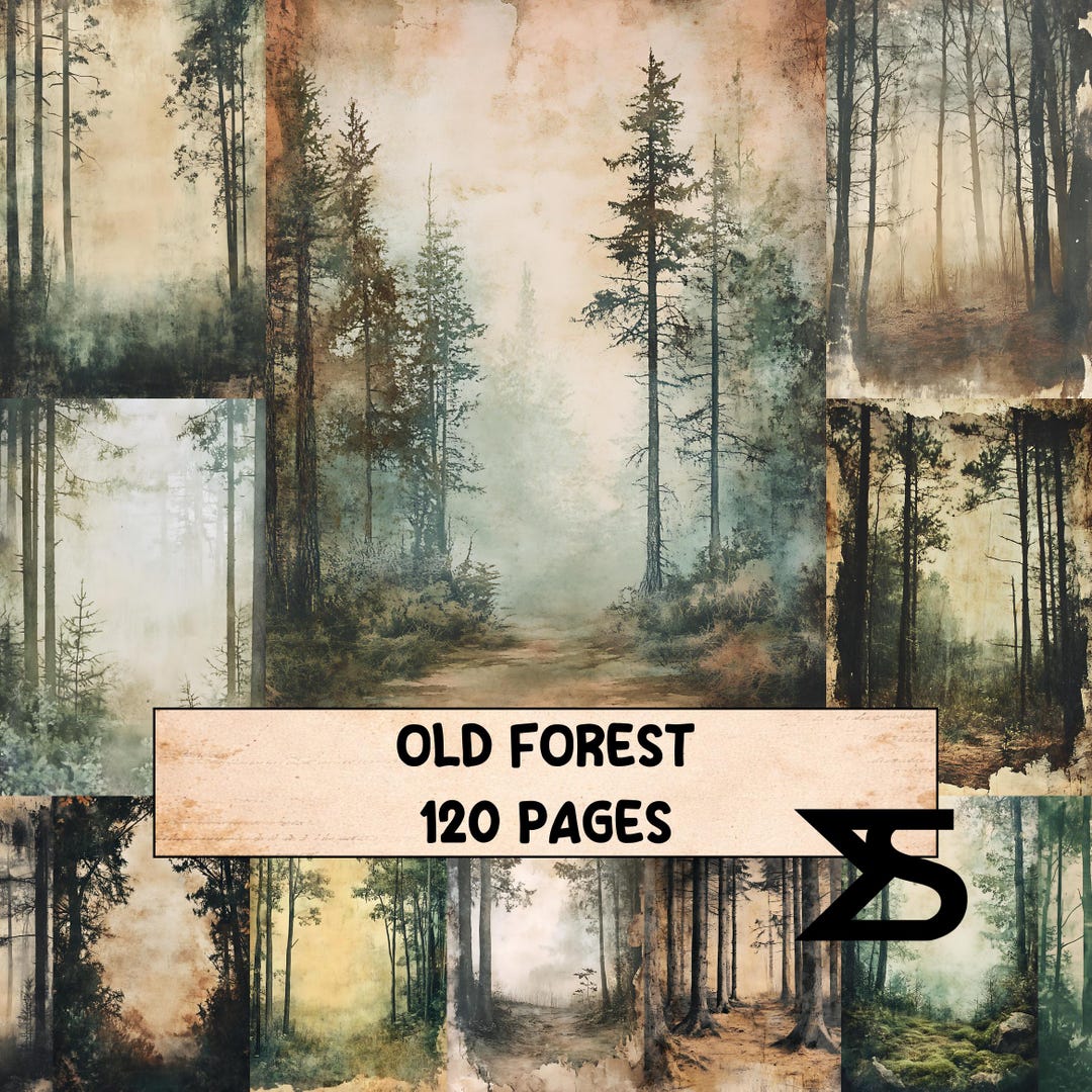 Old Forest Junk Journal Pages, Digital Scrapbook, Woods Paper Kit ...