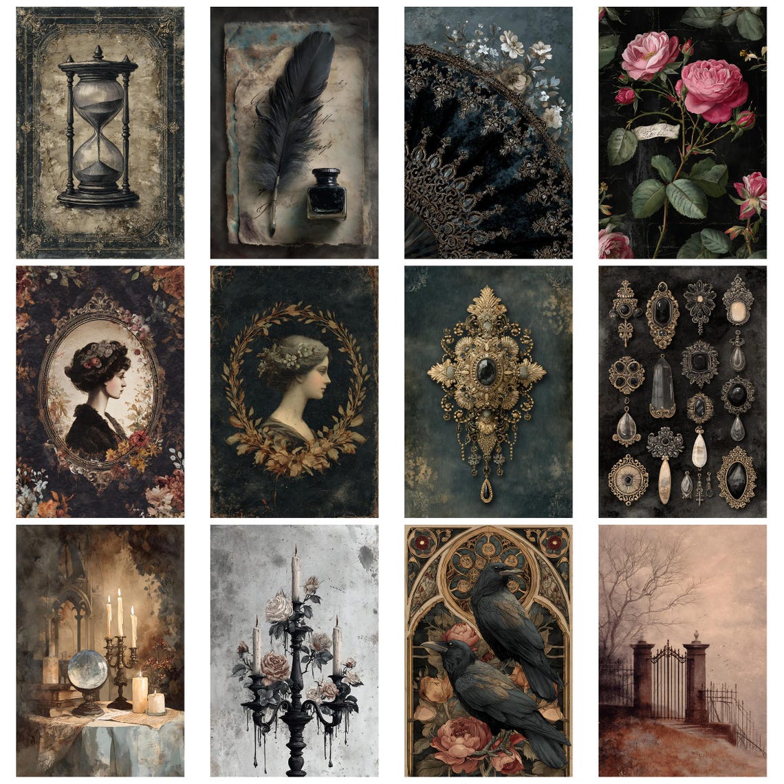 Victorian Gothic Junk Journal Kit Vintage Ephemera Papers for ...