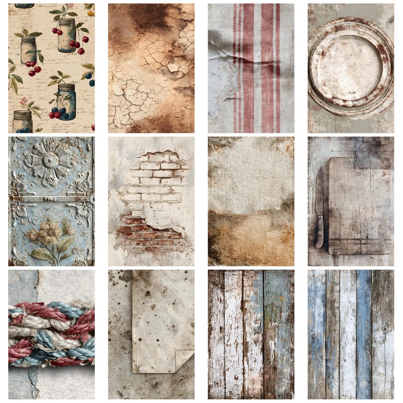 Rustic Farmhouse Vintage Junk Journal Kit for Collage Ephemera and Aged ...