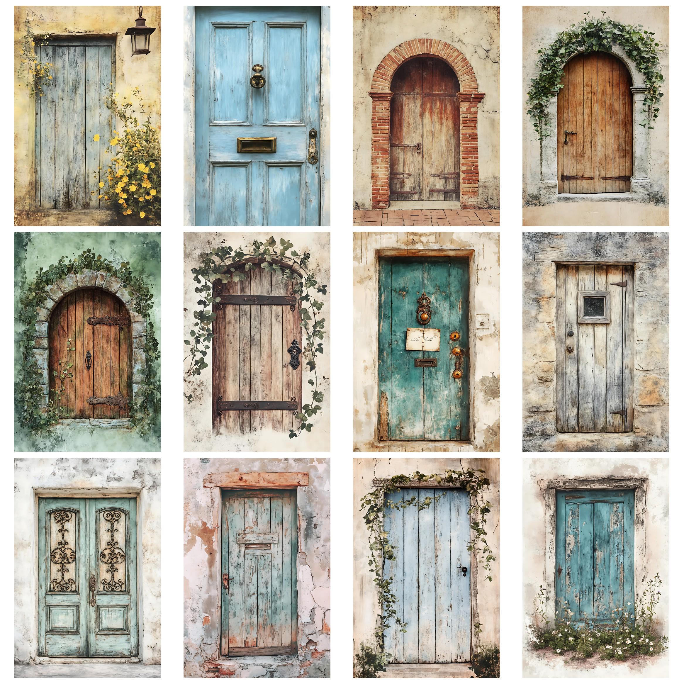 Rustic Vintage Doors Junk Journal Printable Ephemera Collage Papers ...
