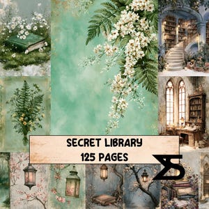 Secret Library vintage junk journal set fuer papierliebhaber ephemera sammelset handgemacht collage papiere tags taschen journaling material