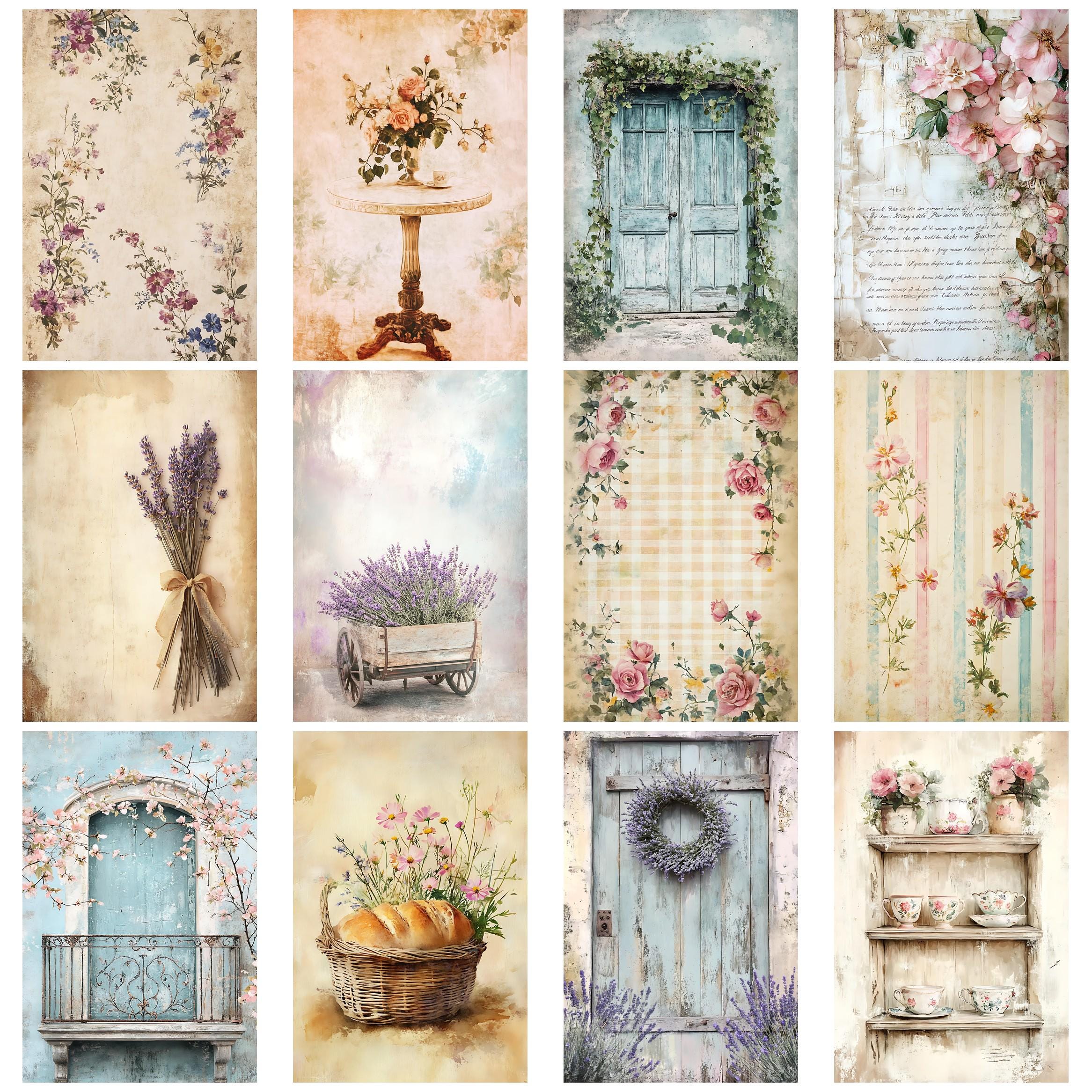 Pastel French Country Junk Journal Kit Vintage Floral Ephemera Shabby ...