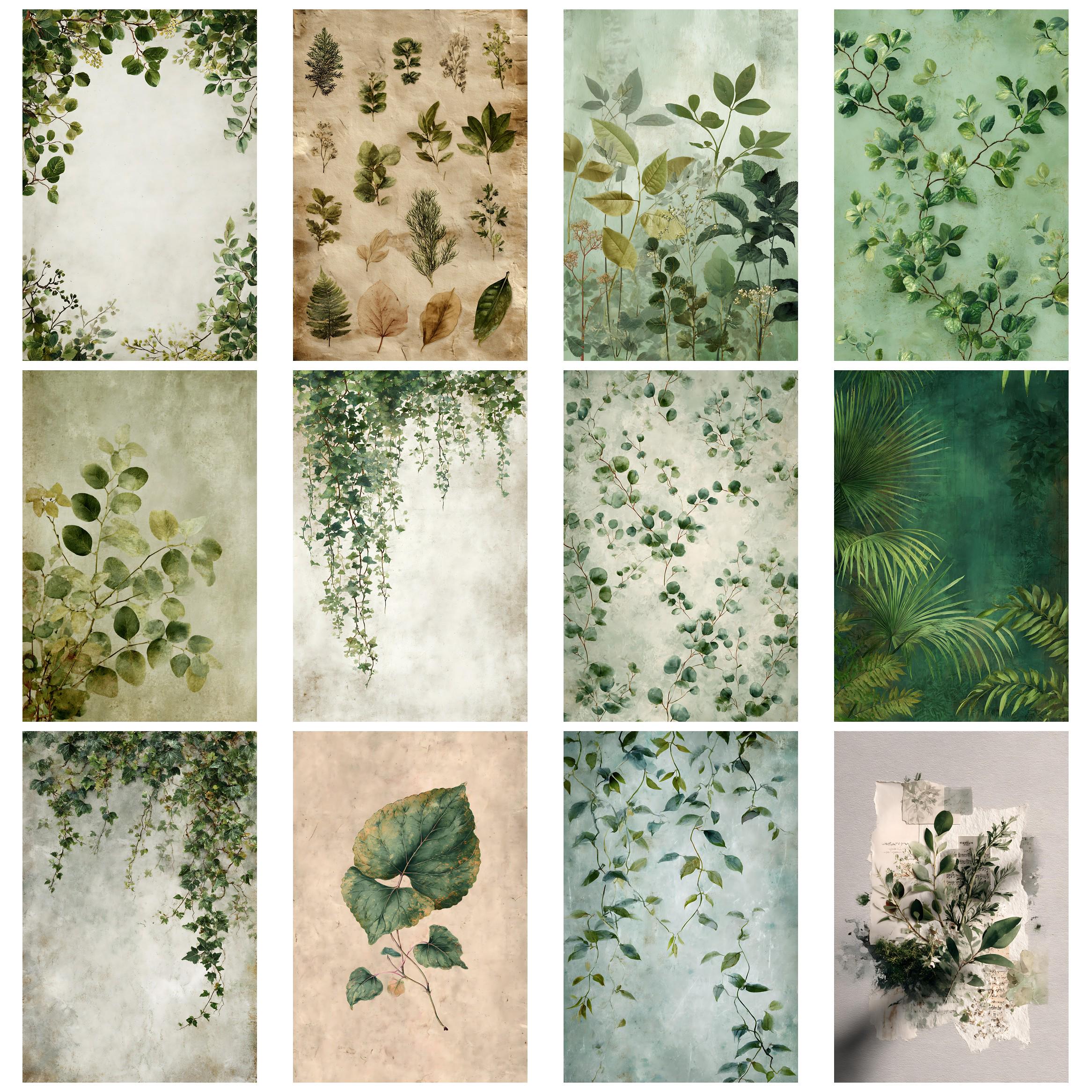 Greenery Botanical Junk Journal Kit Vintage Ephemera Papers Scrapbook ...