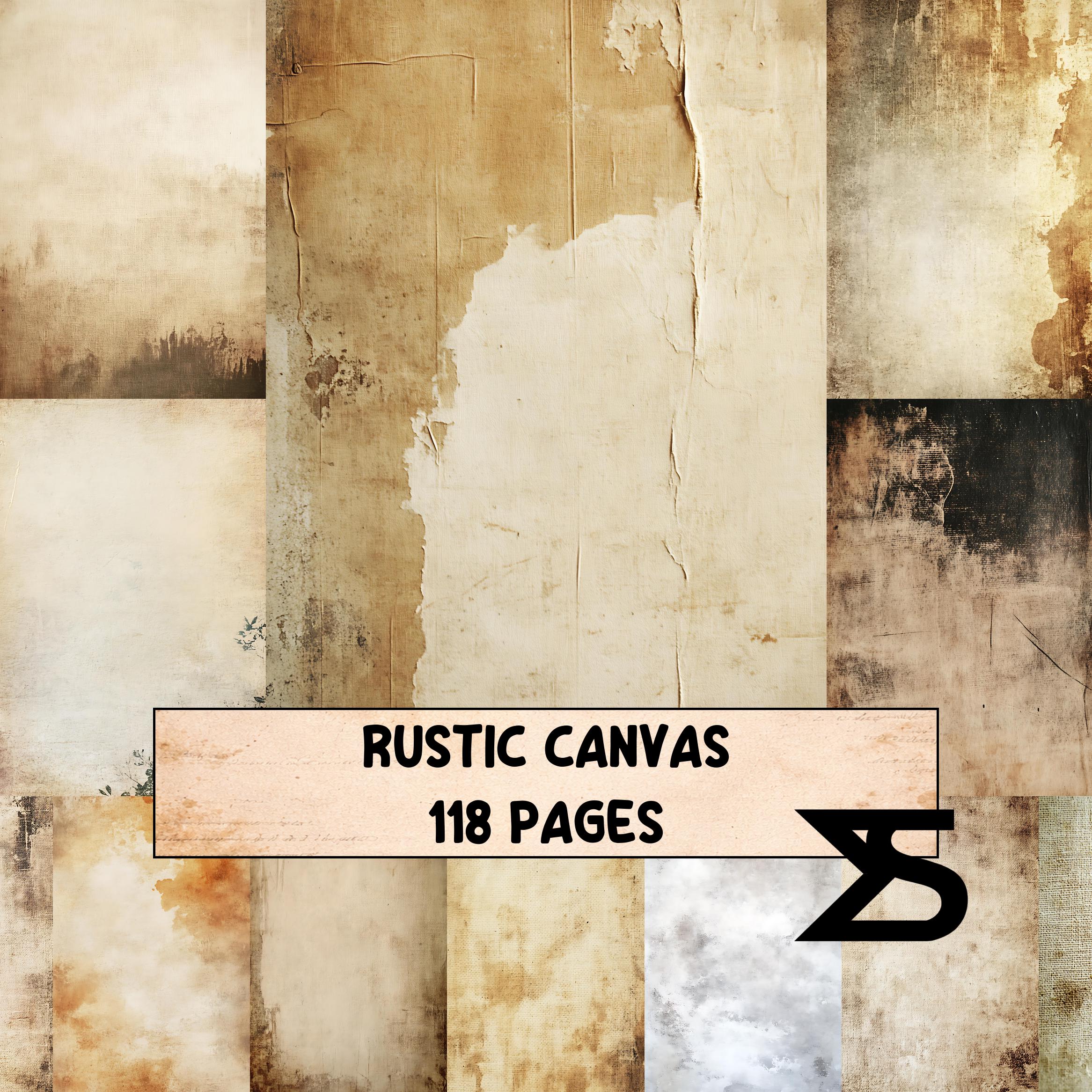 Rustic Canvas Junk Journal Kit Vintage Ephemera Collage Papers Handmade ...
