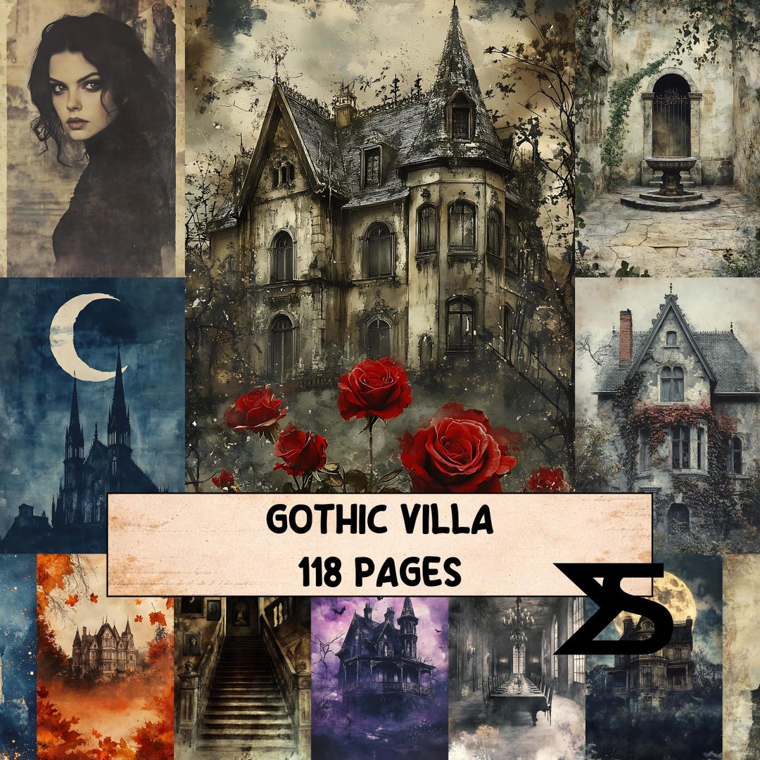 Gothic Villa Vintage Gothic Junk Journal Kit With Ephemera Printable ...