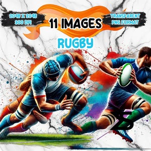 11 Clipart de Rugby em Aquarela, Clipart de Rugby, Pacote de clipart, Uso comercial, Download digital, Download instantâneo