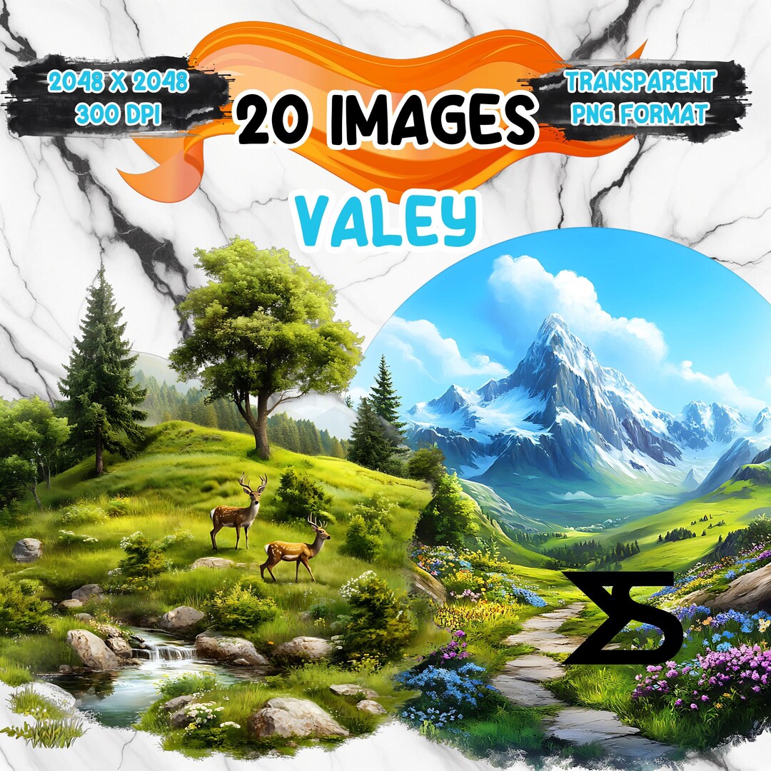 Watercolor Valley Landscape PNG Image With Transparent Background ...