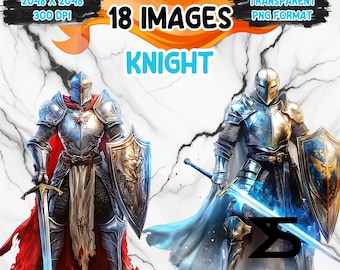 Watercolor Knight PNG Image with transparent background, Knight Clipart bundle, commercial use, digital download, instant download