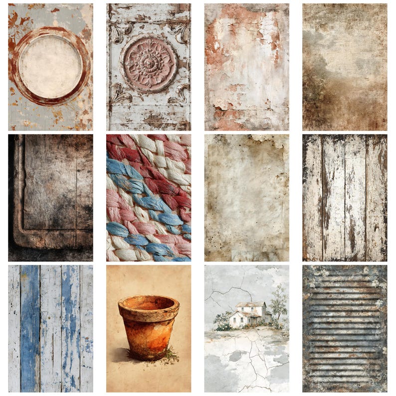 Rustic Farmhouse Vintage Junk Journal Kit for Collage Ephemera and Aged ...
