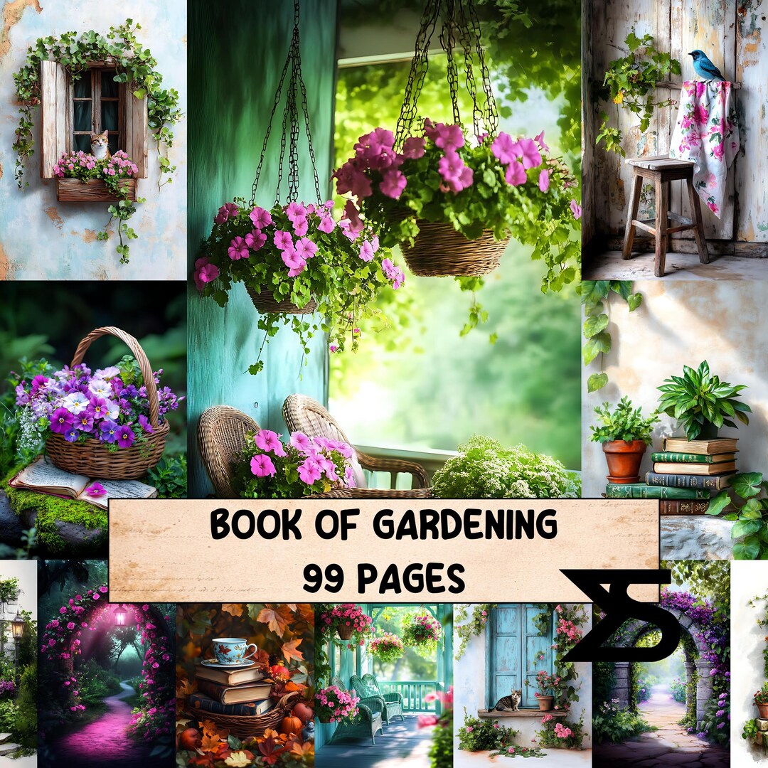 Book of Gardening Junk Journal Kit With Botanical Ephemera Vintage ...
