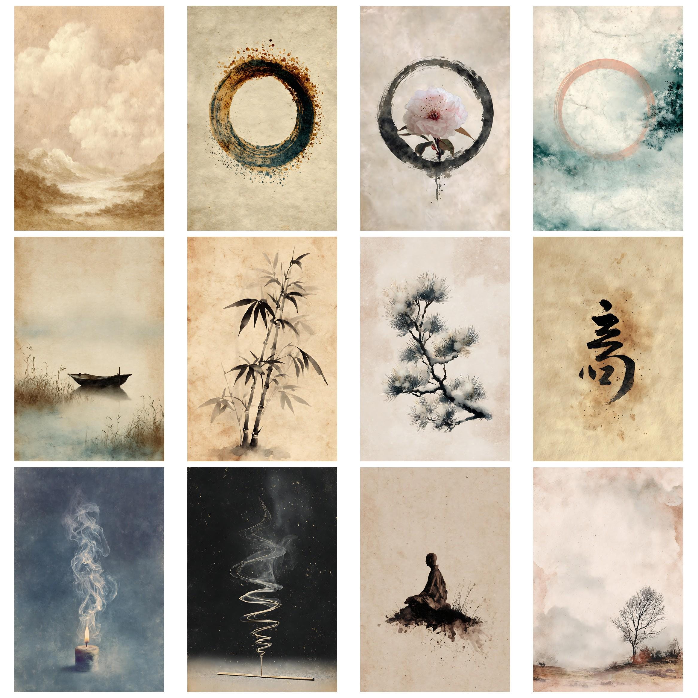 Zen Journal Zen and Meditation Art Junk Journal Ephemera Collage Kit for ...