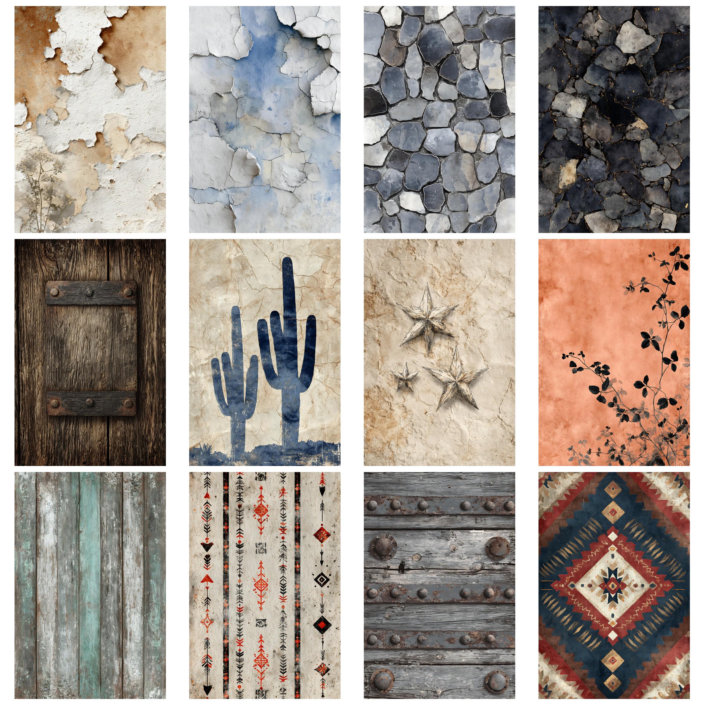 Rustic Western Texture Wild West Textures Vintage Western Junk Journal Kit Printable Papers ...