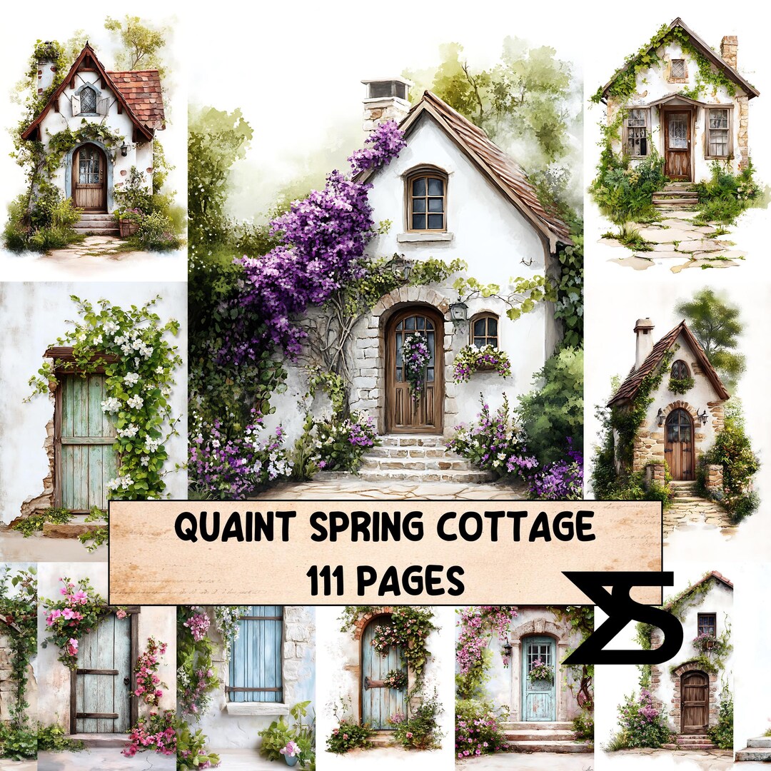 Spring Quaint Cottage Junk Journal Pages, Cozy Cottagecore Aesthetic ...