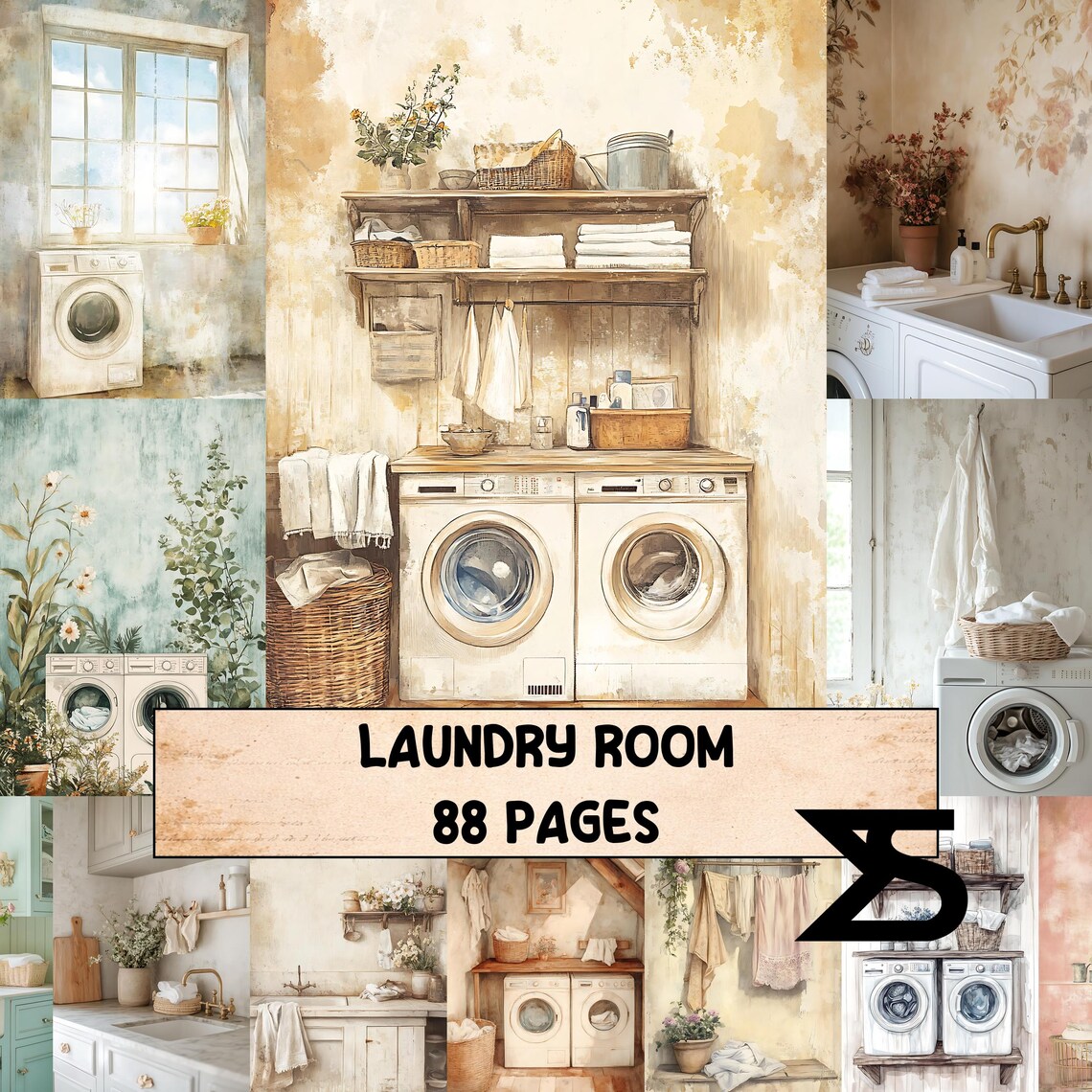 Laundry Room Junk Journal Ephemera Kit for Crafting Mixed Media Collage ...