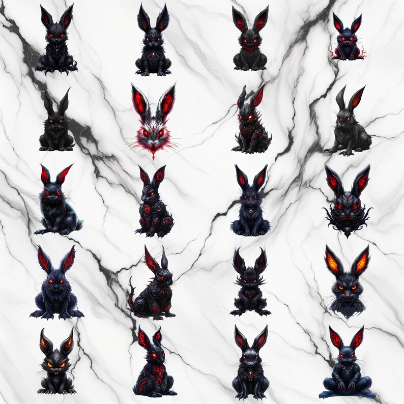 Watercolor Evil Gothic Rabbit PNG Image on Transparent Background ...