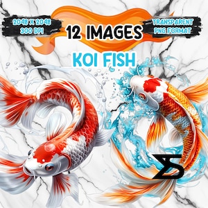 Koi Fish Clipart Bundle, Instant Download, kommerzielle Nutzung, Planer, Sticker