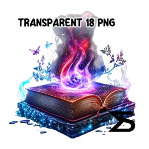 Imagen PNG de libro de hechizos de acuarela sobre fondo transparente, calcomanía digital/álbum de recortes, uso comercial, descarga digital instantánea imagen 7